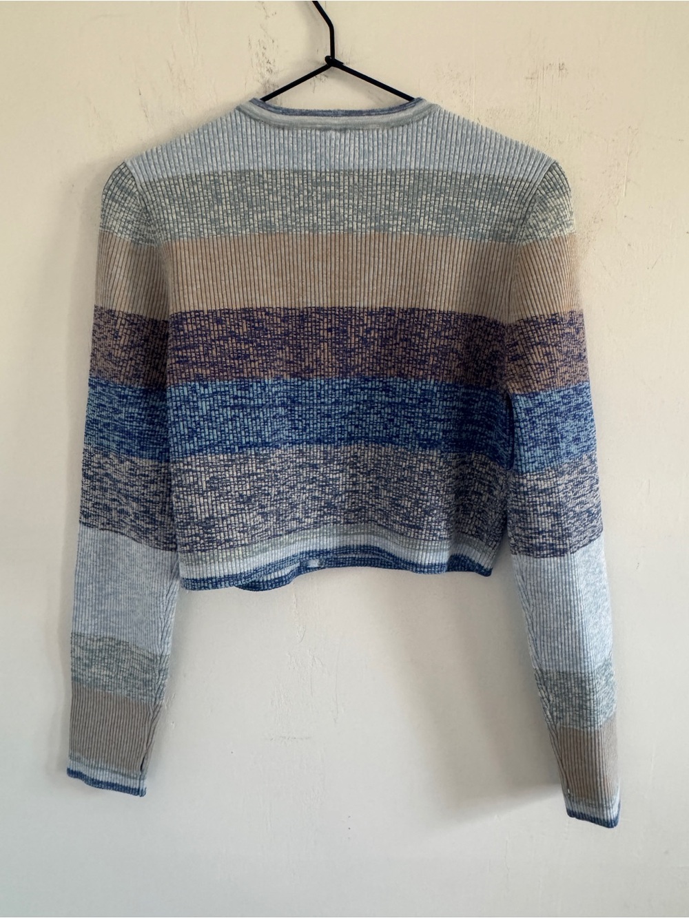NEW Jonathan Simkhai Blue Striped Crop Cardigan L - Picture 6 of 6